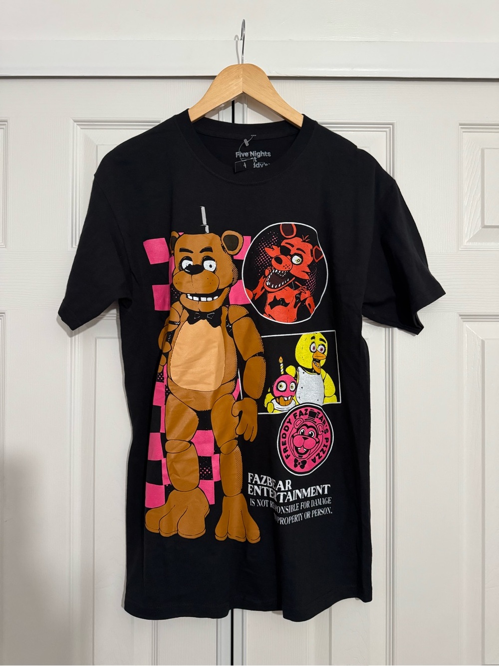 Kids Black Graphic Tee with Freddy & Friends
